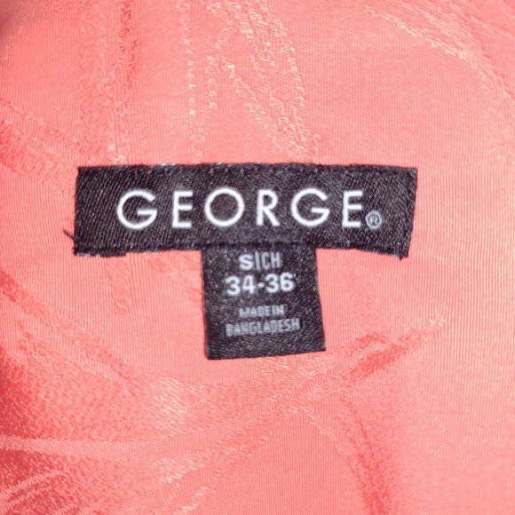 GEORGE - Beautiful floral print  button down shirt –Size 34 - 36 –Color Salmon. - Picture 4 of 6